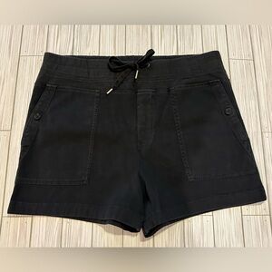 James Perse Los Angeles Black Cotton Blend Pull On Drawstring Shorts Size 4/XL